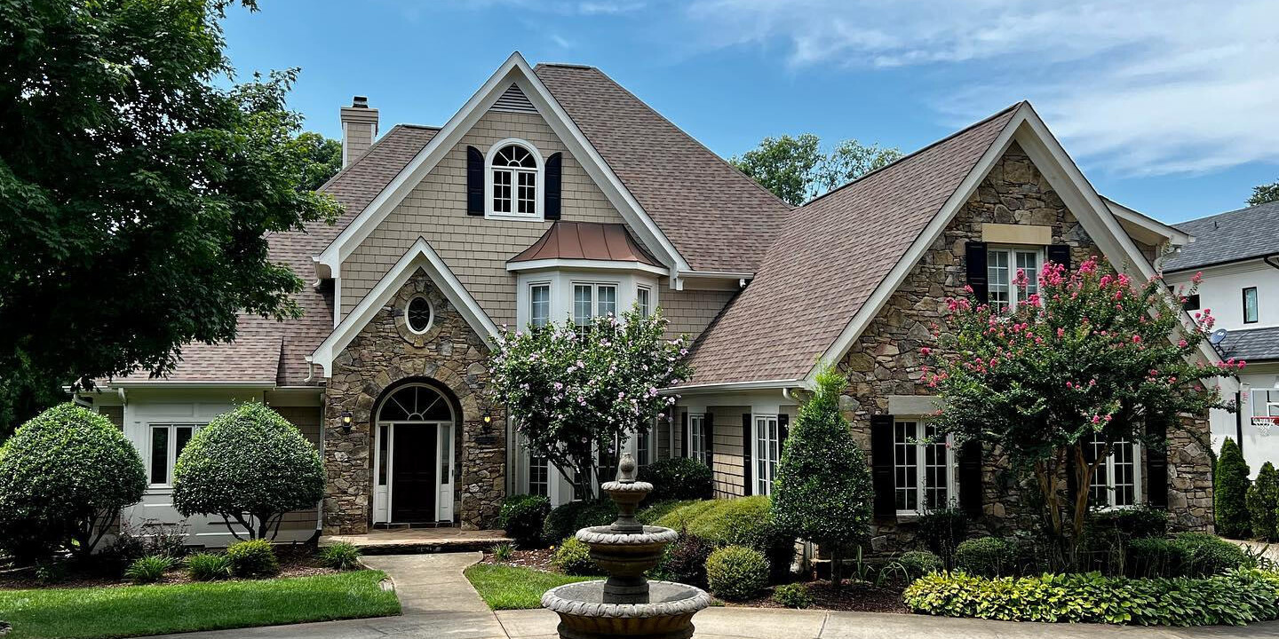 A home with a new roof in North Carolina