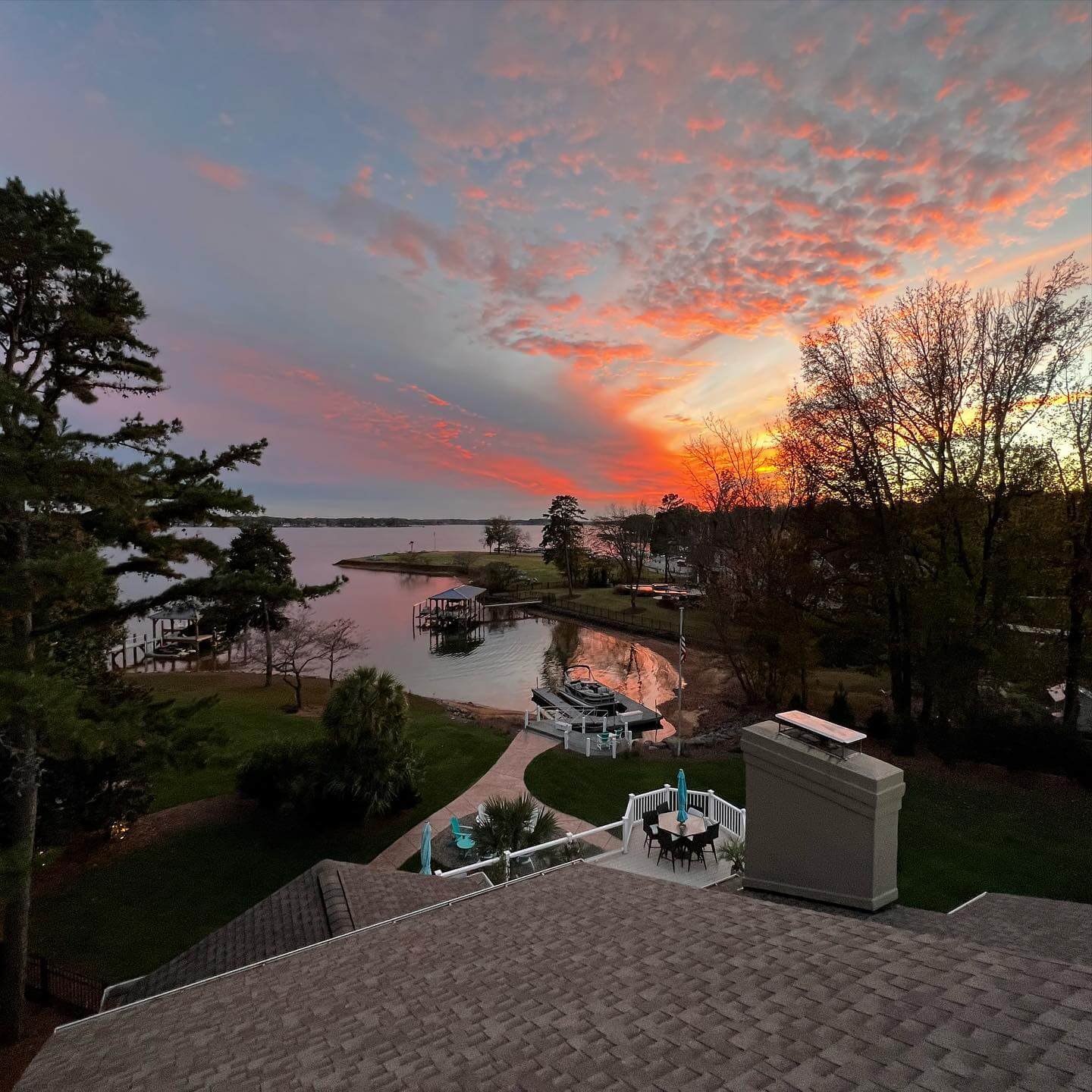 View from Lake Norman from roof of home in Mayhew