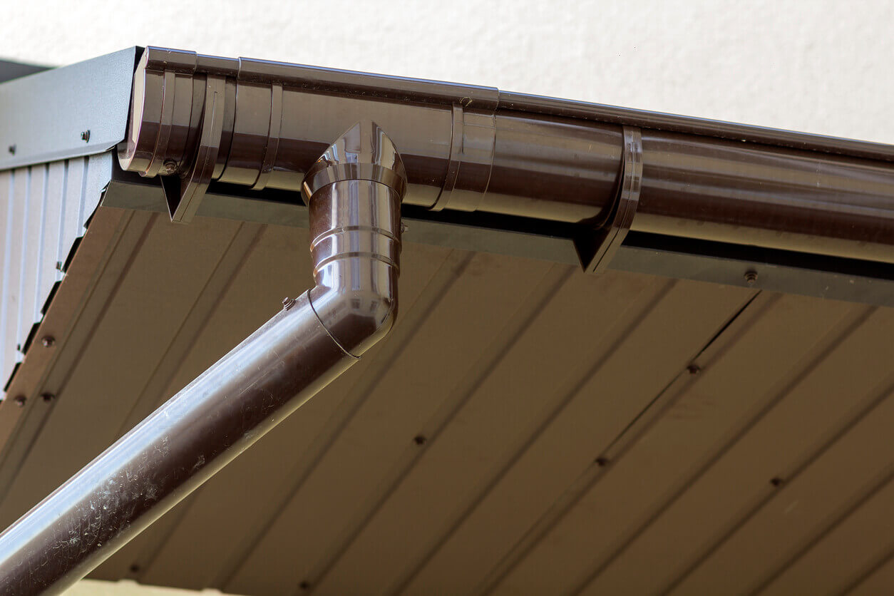 gutter system installed on a home