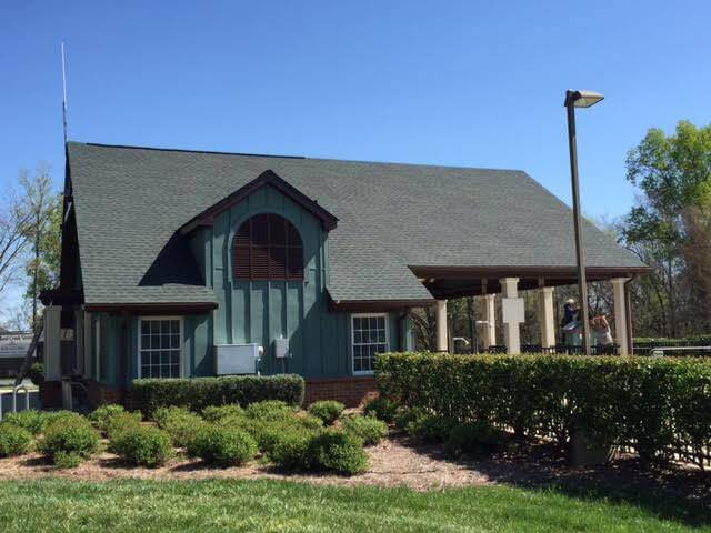A roof repair done on a tennis clubhouse in Charlotte, NC
